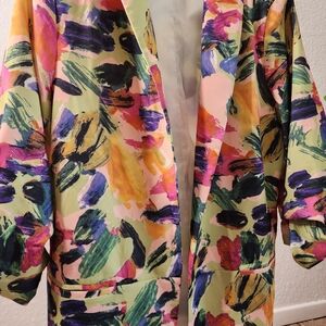 Sunday Up water color print blazer medium